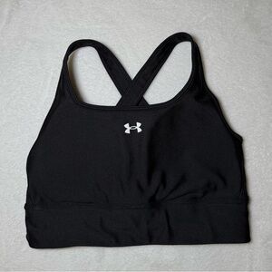 Under Armour Black Sports Bra with White Logo